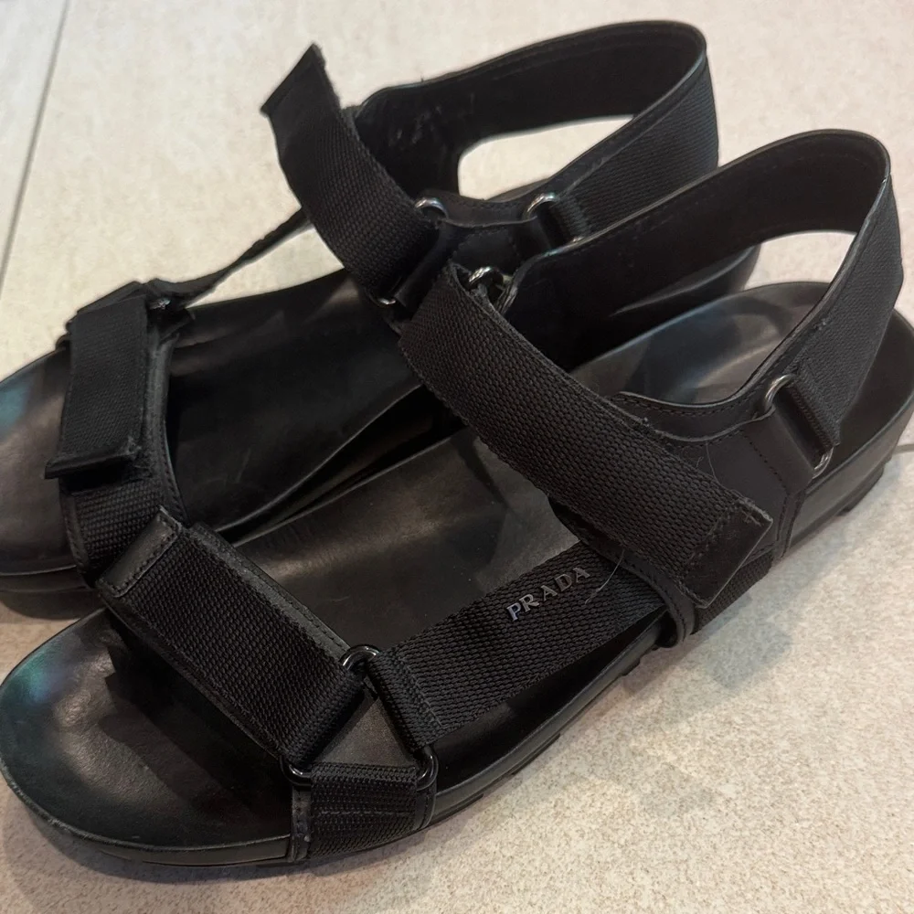 Prada Black Men's Strappy Sandals - Picture 5 of 9